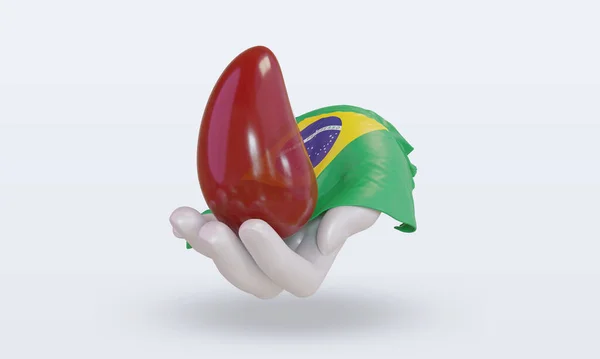 День Донора Крови Мира Бразильский Флаг Видом Спереди — стоковое фото