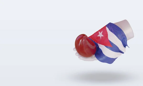 Świat Dawca Krwi Dzień Kuba Flaga Renderowania Prawy Widok — Zdjęcie stockowe