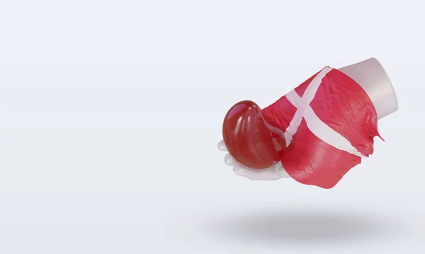 Donor Darah Dunia Hari Denmark Bendera Render Pandangan Kanan — Stok Foto