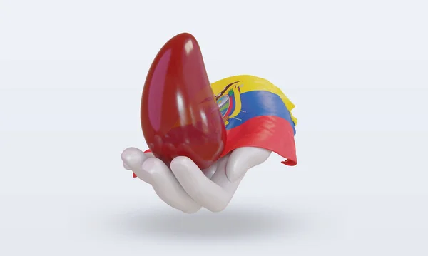 Παγκόσμια Ημέρα Αιμοδοτών Εκουαδόρ Σημαία Καθιστώντας Μπροστινή Όψη — Φωτογραφία Αρχείου