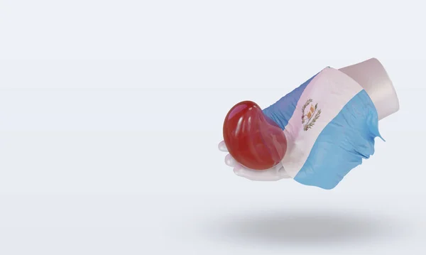 3D世界献血日危地马拉国旗展示正确的观点 — 图库照片