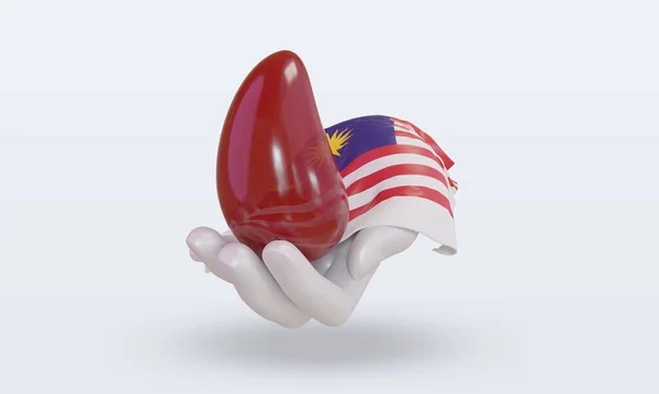День Донора Крови Мира Флаг Малайзии Вид Спереди — стоковое фото