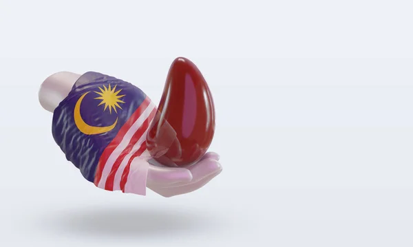 Mundo Doador Sangue Dia Malásia Bandeira Renderização Visão Esquerda — Fotografia de Stock
