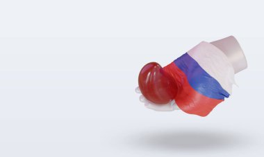 3D Dünya Kan Donörü Günü Rus bayrağı sağa bakıyor