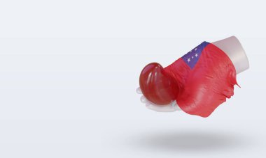3D Dünya Kan Bağışı Günü Samoa bayrağı sağa bakıyor