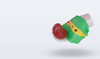 3d. Kan bağışı günü Sao Tome ve Principe bayrağı sağa bakıyor.
