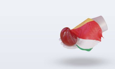 3D Dünya Kan Bağışı Günü Seyşeller bayrağı sağa bakıyor