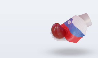3D dünya kan bağışı günü Slovenya bayrağı sağa bakıyor