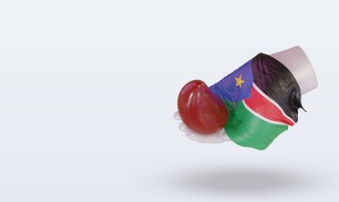 3D Dünya Kan Donörü Günü Güney Sudan bayrağı sağa bakıyor