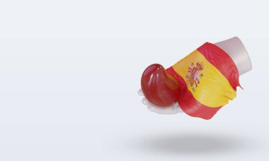 3D Dünya Kan Bağışı Günü İspanya bayrağı sağa bakıyor