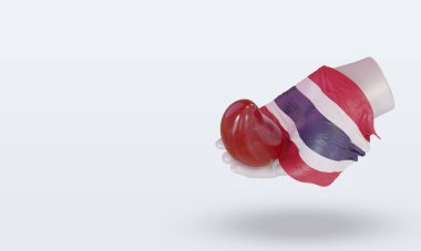 3D Dünya Kan Bağışı Günü Tayland bayrağı sağa bakıyor