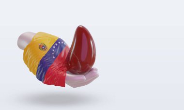 3D Dünya Kan Donörü Günü Venezuela bayrağı sol görüşü gösteriyor