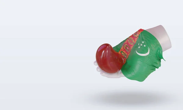 Mundo Doador Sangue Dia Turquemenistão Bandeira Renderização Visão Direita — Fotografia de Stock
