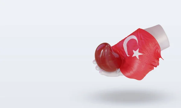 Giornata Mondiale Donatore Sangue Turchia Bandiera Rendering Vista Destra — Foto Stock