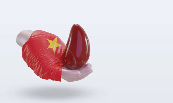 World Blood Donor Day Vietnam Flag Rendering Left View — Stock Photo, Image