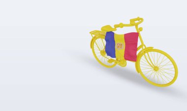 3D by-cycle günü Andorra bayrağı doğru görünümü oluşturuyor