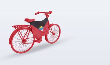Antigua ve Barbuda bayrağı sol görüşe göre 3D bycycle gün