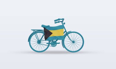 3D bycycle Day Bahamas bayrağı ön görünüm oluşturur