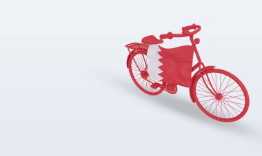 3d bycycle gün Bahreyn bayrağı doğru görünüm oluşturur