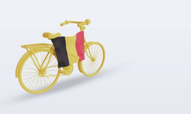 3d bayrak sol görünümü yansıtan Belçika bayrağı