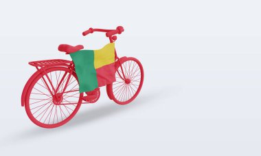 3D bycycle gün Benin bayrağı sol görünümü görüntülüyor