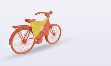 Bhutan bayrağının sol görünümü 3d bycycle day