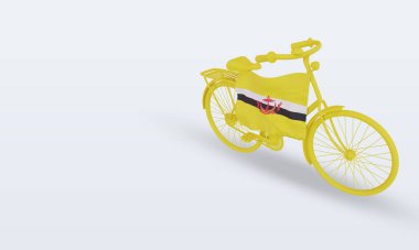 3D bycycle gün Brunei Darussalam bayrak sağ görünüm görüntüleme