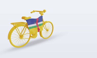 3D by-cycle Günü Orta Afrika Cumhuriyeti bayrağı sol görüşü yansıtıyor