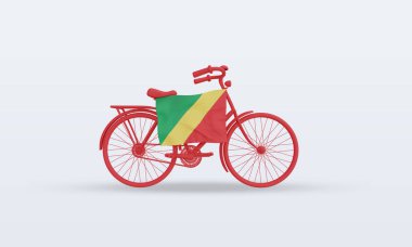3d bycycle Günü Kongo bayrağı ön görünüm oluşturur