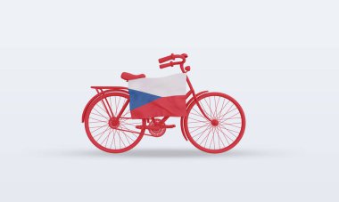 Çek Cumhuriyeti bayrağının ön görünüm oluşturduğu 3d bayrak günü