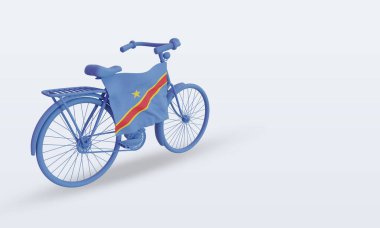 3D bycycle günü Demokratik Kongo bayrağı sol görüşü yansıtıyor