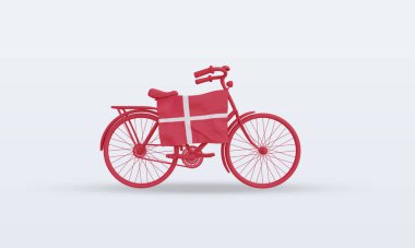 3d bycycle gün Danimarka bayrağı ön görünüm oluşturma