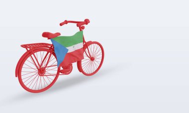 3D by-cycle Günü Ekvator Gine bayrağı sol görünümü yansıtıyor