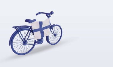 3d bayrak sol görüşü gösteren Finlandiya bayrağı