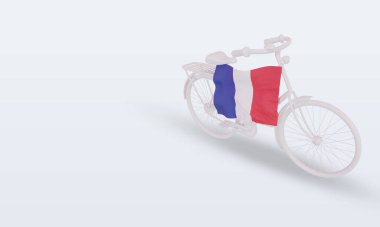 3d by-cycle gün Fransa bayrağı sağ görünümü görüntülüyor