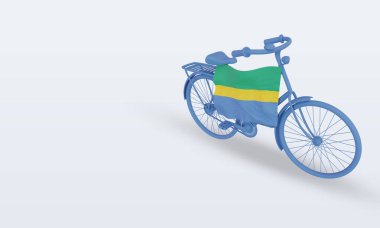 3D bycycle gün Gabon bayrak görüntüleme sağ görünüm