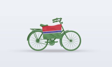 Gambiya bayrağı ön görünüm oluşturma 3d bycycle gün