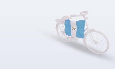 3D bycycle gün Guatemala bayrak görüntüleme doğru görünüm