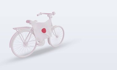 3D by-cycle Japonya bayrağı sol görüşü yansıtıyor