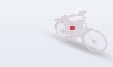3D by-cycle Japonya bayrağı doğru görünüm veriyor