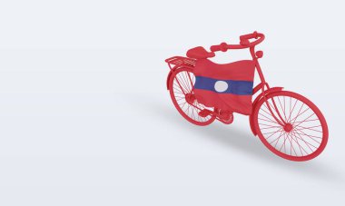 3d bycycle gün Laos bayrak görüntüleme sağ görünüm