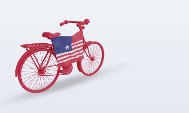 3D by-cycle gün Liberya bayrağı sol görüşü yansıtıyor