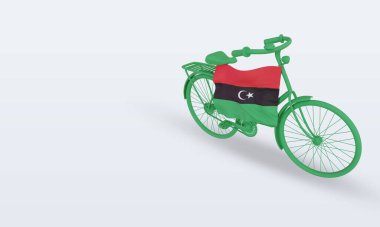 3D by-cycle gün Libya bayrağı sağa bakıyor