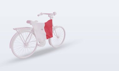 3d bycycle günü Malta bayrağı sol görünümü görüntülüyor