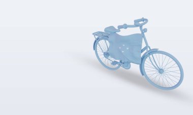 3D bycycle gün Mikronezya bayrağı doğru görünüm oluşturma