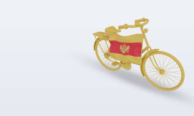 Karadağ bayrağının sağa döndüğü günde 3d bayrak