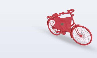 3D bycycle gün Fas bayrağı doğru görünüm veriyor