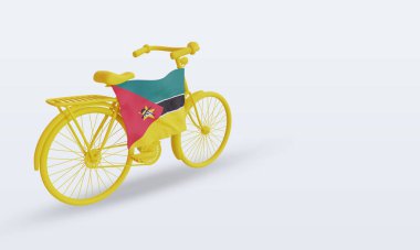 Mozambik bayrağının sol görünümü 3d bycycle day