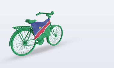 3D bycycle gün Namibya bayrağı sol görünümü görüntülüyor