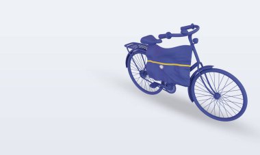 3D bycycle gün Nauru bayrağı doğru görünüm oluşturur